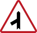 Approach to intersection side road (left)