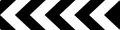 Ang mga one-way hazard marker ay nagpapahiwatig sa papalapit na driver na ang tanging kaliwang direksyon ay pinapayagan sa dulo ng kalsada.