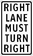 Ang kanang lane ay dapat lumiko sa kanan