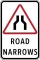 Road narrows ahead