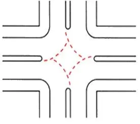 Ginagamit upang gabayan ang mga sasakyan sa pagliko sa mga interseksyon.